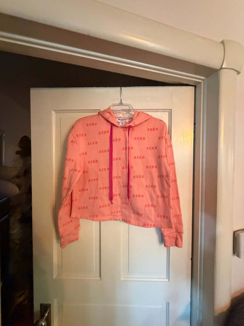 Aeropostale Sport Hoodie Size M Pink Crop Pullover
